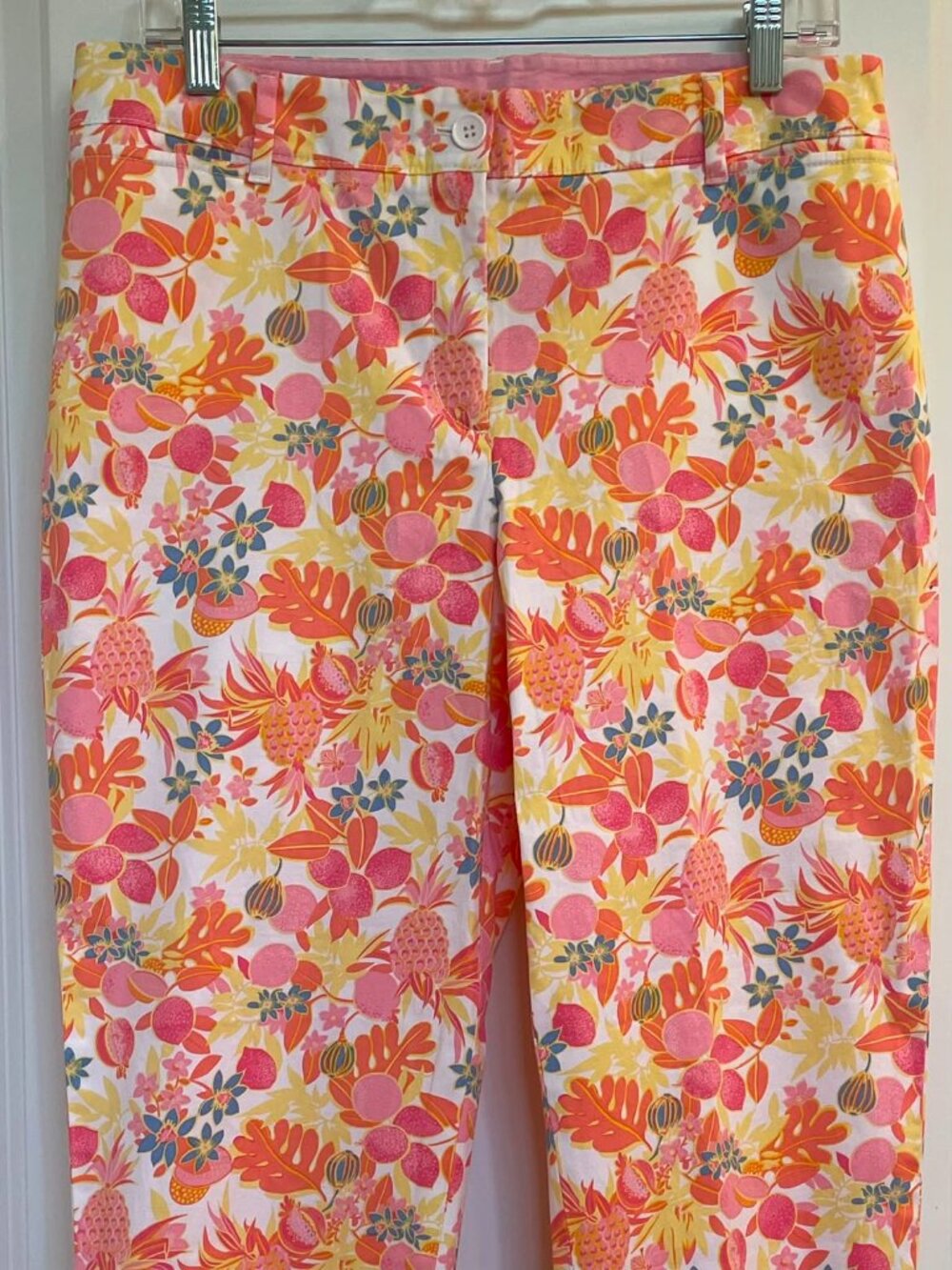 TALBOTS Women’s Perfect Crop Pineapple Pants, Size 8